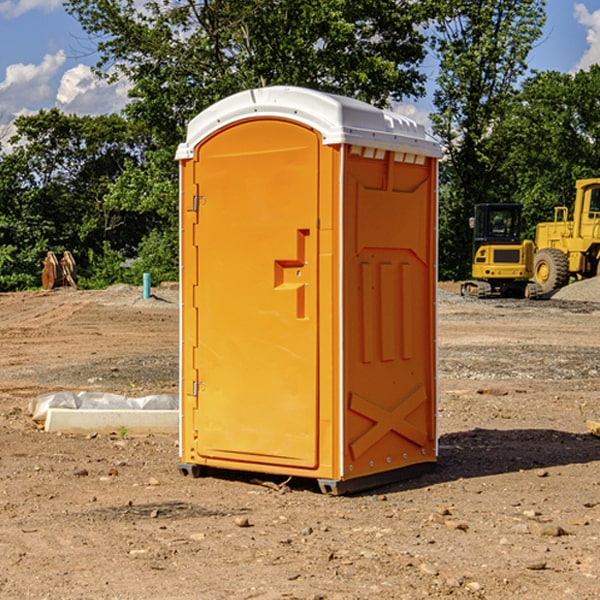 how often are the portable restrooms cleaned and serviced during a rental period in Balfour